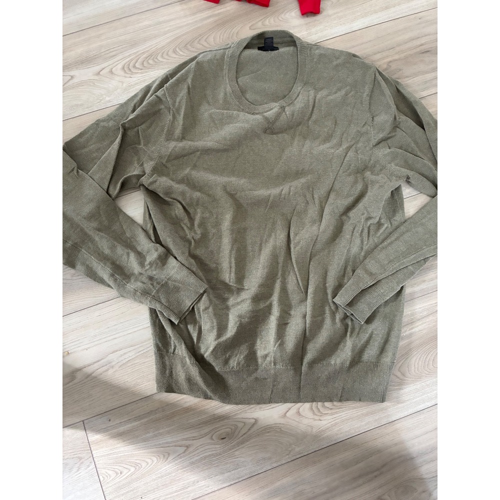 14th & Union Men's‎ L Crew Neck Long Sleeve Cashmere Blend Sweater Olive Green